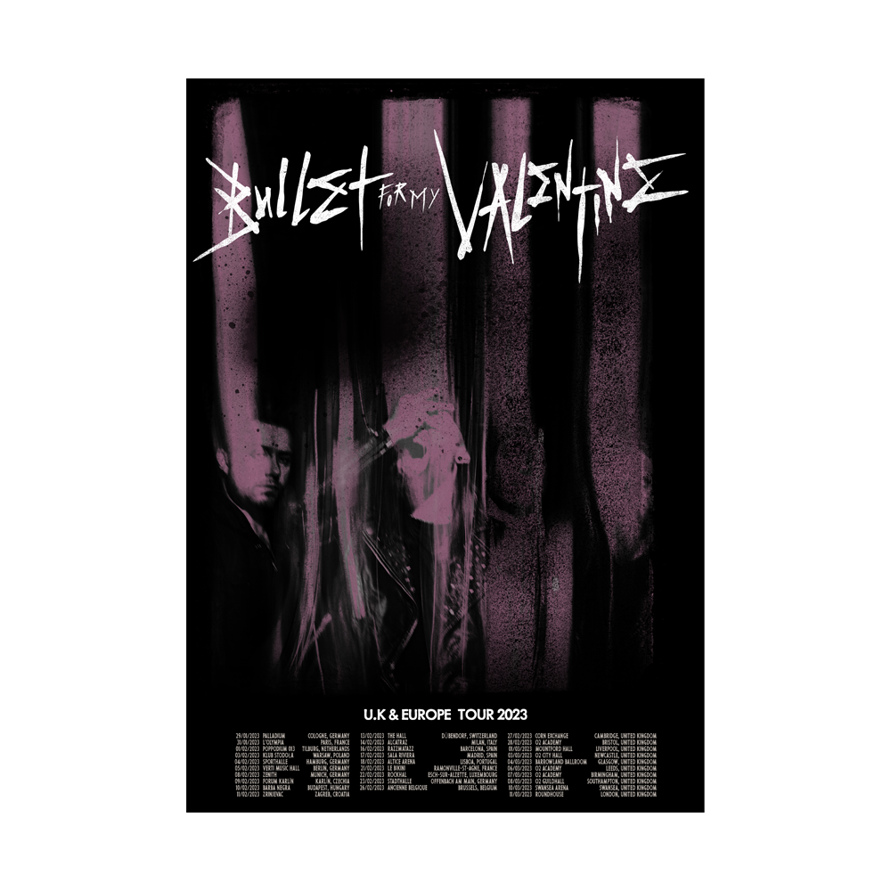Bullet for My Valentine poster with UK & EU 2023 tour dates