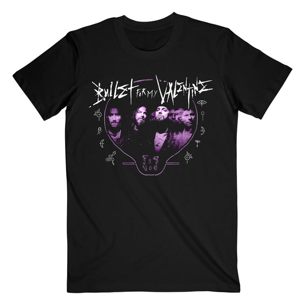 Band Purple Photo Dateback | Black T-Shirt | Bullet For My