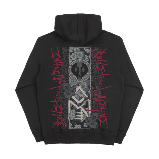 Bullet Floral Skull | Black Hoodie