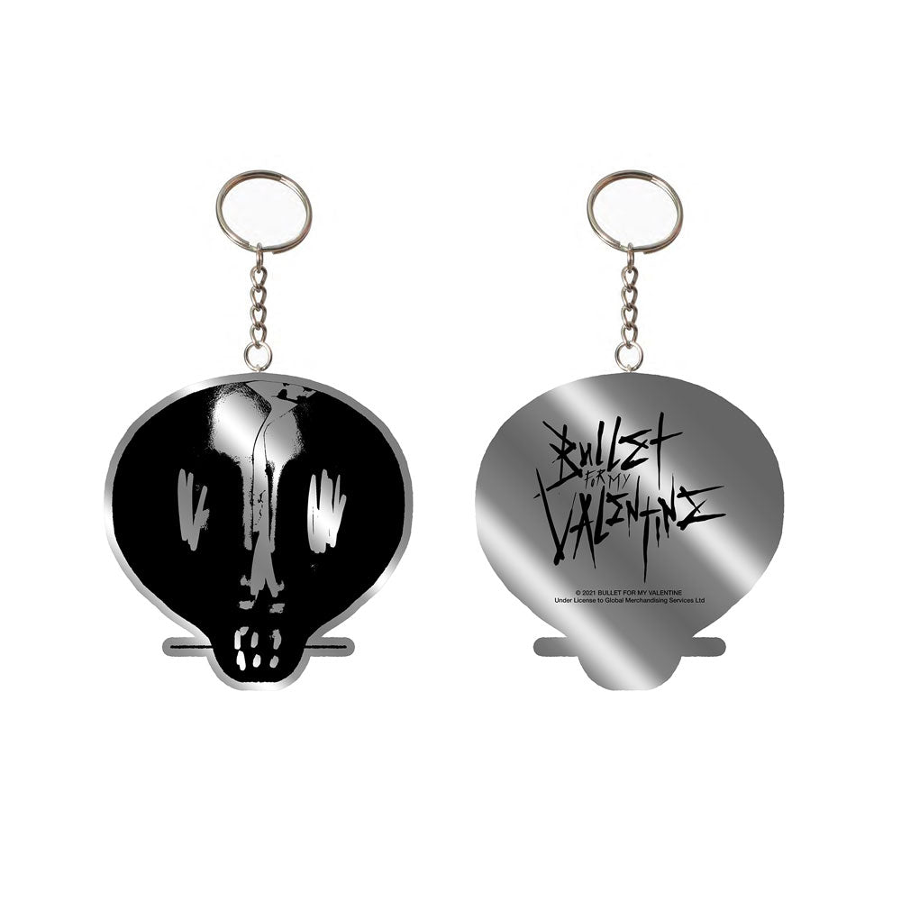 Bullet for My Valentine silver skull keyring